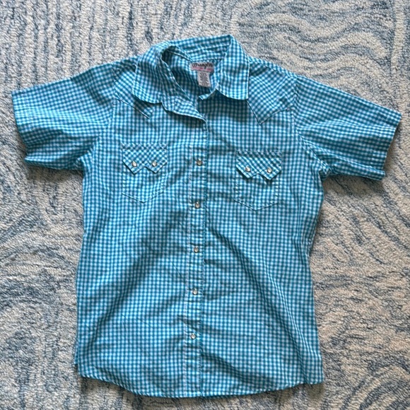 Vintage checkered, Wrangler snap top medium - Picture 1 of 4